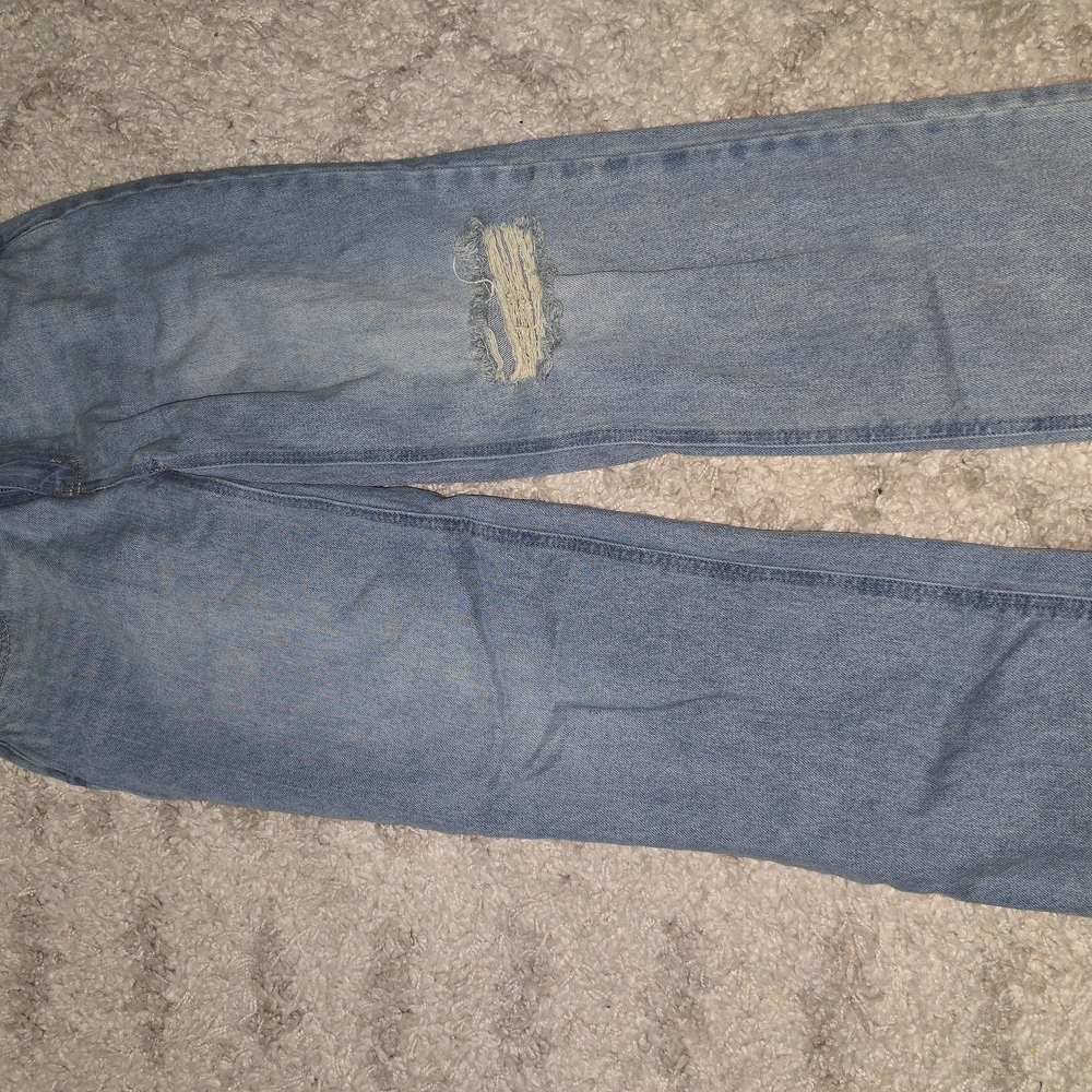RSQ Stylish Blue Distressed Jeans, Low Rise Straight, 26